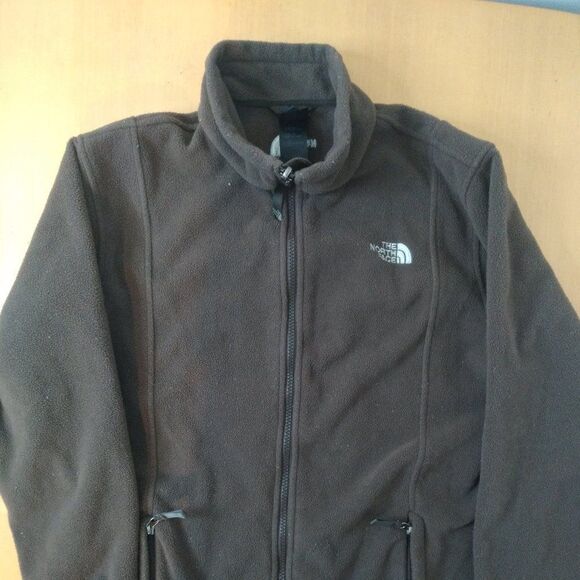 North Face Zipper Fleece Jacket Brown - Picture 2 of 8